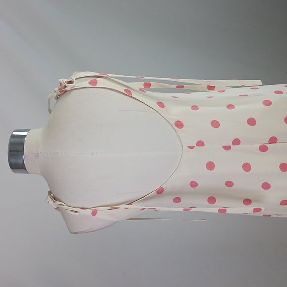 Reformation Wh Pink Dots Cream Slip Dress . - Picture 6 of 8